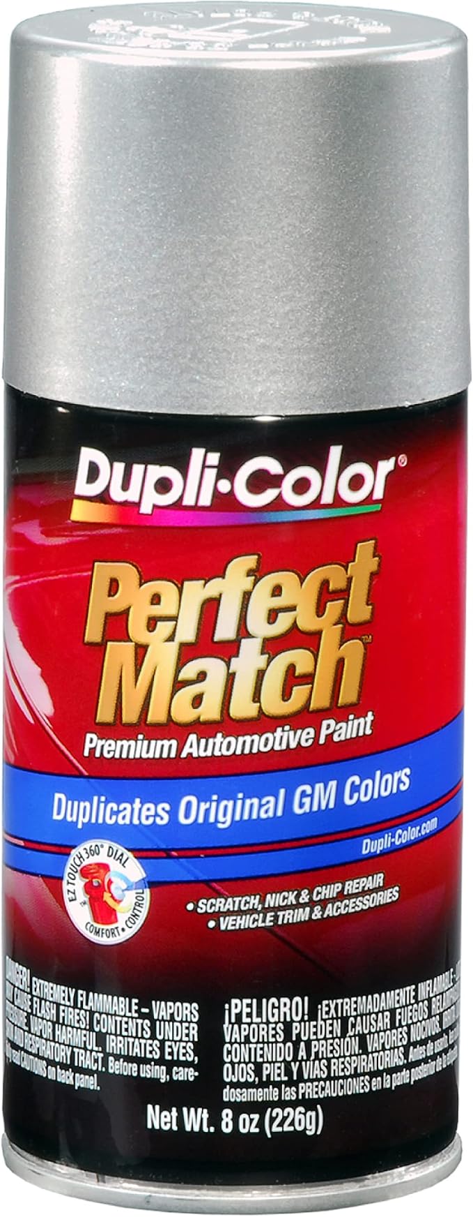 Dupli-Color EBGM05307 Perfect Match Automotive Spray Paint – General Motors Light Tarnished Silver Metallic, 67 WA994L – 8 oz. Aerosol Can