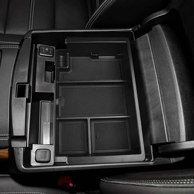 EDBETOS Full-Size Center Console Organizer Tray Compatible with 2014-2018 Chevy Silverado/GMC Sierra 1500 and 15-19 2500HD/3500HD,2015-2020 Tahoe/Suburban/Yukon/XL(Full Console w/Bucket Seats ONLY)