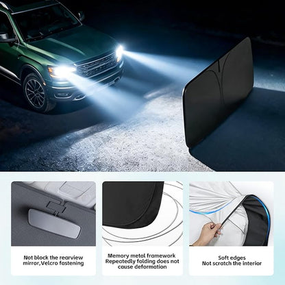Windshield Sunshade for Hyundai Palisade 2020-2026 Sun Shade 300T Windshield Cover Protector Blocks UV Rays Custom Fit Palisade Front Window Shades Windshield Accessories Keep Cool Foldable
