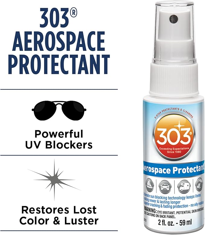 303 Products Aerospace Protectant – UV Protection – Repels Dust, Dirt, & Staining – Smooth Matte Finish – Restores Like-New Appearance – 2 Fl. Oz. (30302) (Pack of 2)