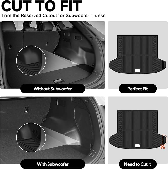 Floor Mats for Hyundai Tucson Gas(Not for Hybrid) 2022-2025 2026, Trunk Mat and Backrest Mat All Weather TPE Protector for Hyundai Tucson Accessories Floor Liner
