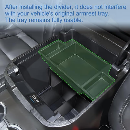 EDBETOS Center Console Organizer for 2021-2026 Chevy Tahoe/Suburban and 2021-2024 GMC Yukon, Fit Standard Console with Charging Socket Only, NOT for Power Sliding Console. Won't Block Original Tray