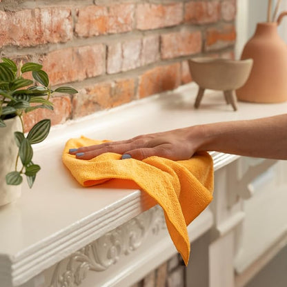 S&T INC. Microfiber Cleaning Cloth, Bulk Microfiber Towel for Home, Reusable and Lint Free Cloth Towels for Car, Assorted Colors, 11.5 Inch x 11.5 Inch, 12 Pack
