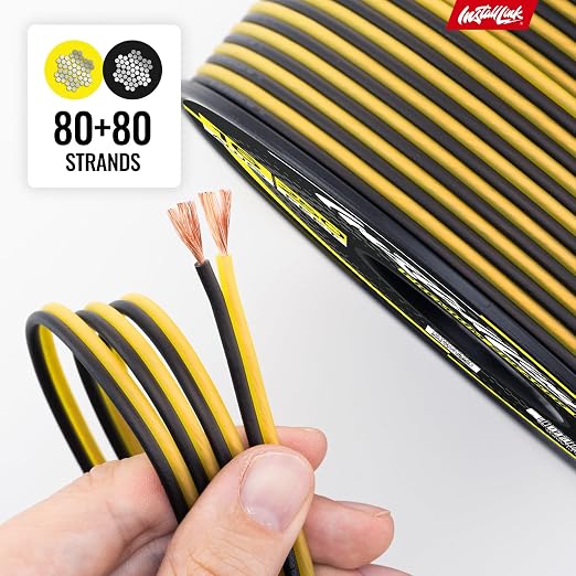 Install Link 16 AWG Gauge Speaker Wire Cable (250 Feet) Stereo, Car or Home Theater, CCA