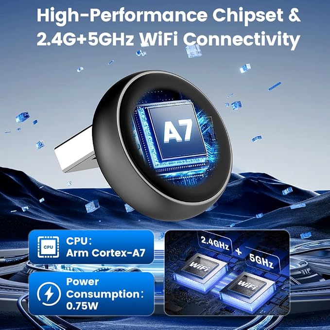 CarlinKit MINI Ultra 3 Wireless CarPlay Adapter - for with OEM Wired Cars - The Smallest Looks - The Simplest to use - Convert Wired to Wireless