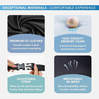Lofty Aim Lumbar Support Pillow for Car, Memory Foam Lumbar Pillow for Lower Back Pain Relief - Back Cushion for Driving, Chair Support for Car-Office Chair, Wheelchair - Classic Black