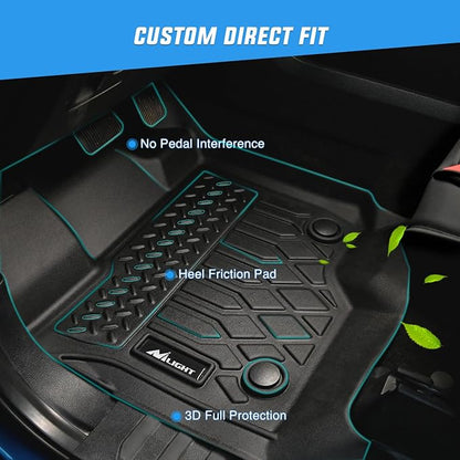 Nilight TPE Floor Mats for Ford Bronco 4 Door 2021 2022 2023 2024 2025 2026,All Weather Custom Fit Heavy Duty Floor Liners