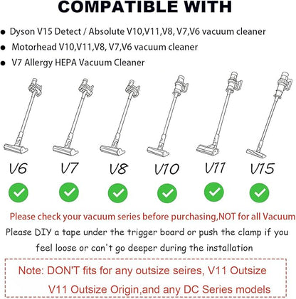 REEYEAR Power Button On/Off Control Clamp Compatible with Dyson V6 V8 V7 V10 V11 V15Absolute/Motorhead Vacuum Cleaner, Dyson Trigger Lock, Free Your Gripping Fingers,2 Pack