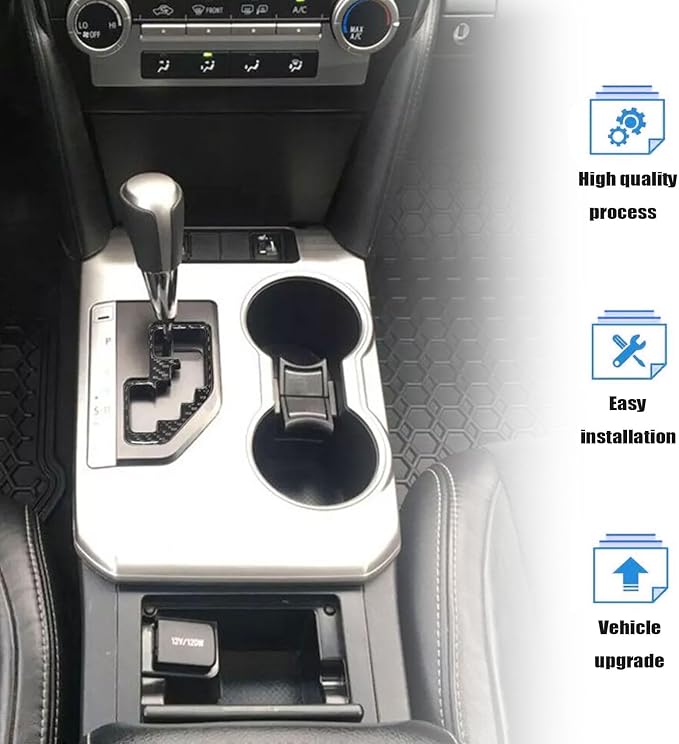 Priprilod 10PCS Carbon Fiber Interior Trim Kit Compatible with Toyota Camry 2012 2013 2014 Center Console Gear Shift Panel Cover ABS Dashboard Sticker Set Accessories