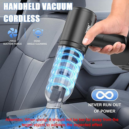 HCRTGAY Car Vacuum Portable Cordless 24V - Cleaner High Power & Blower, Wireless Handheld Vacuum Cordless for Car, Home, Office, Pet(Black)