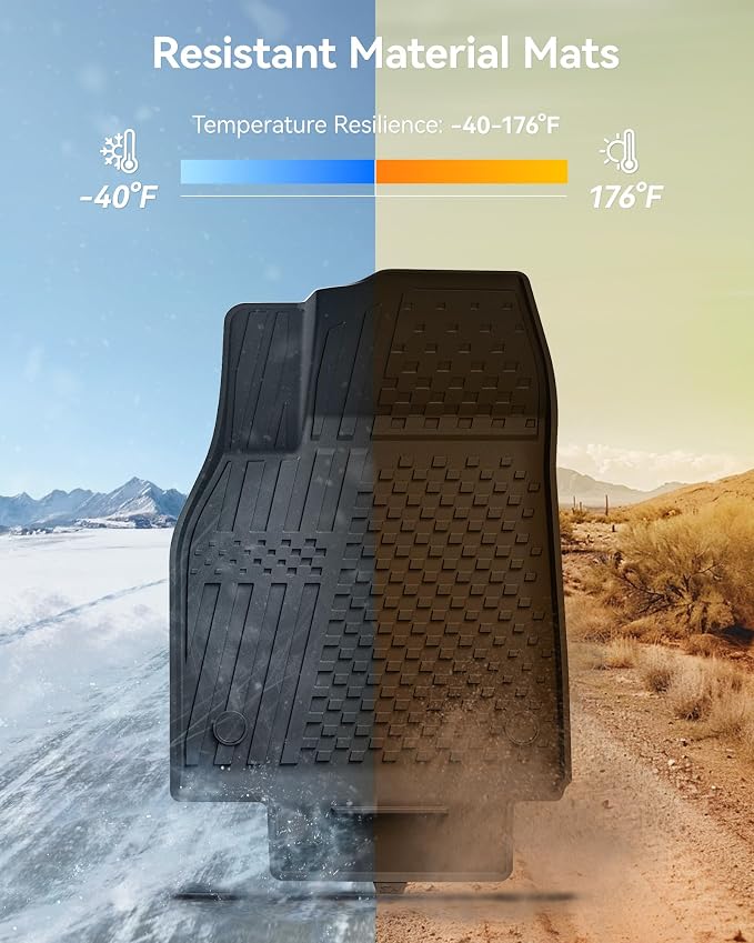 3W Tesla Model Y Juniper Floor Mats(not for Standard), Rear Cargo Liner, Custom Fit 2025 2026 Model Y Accessories, TPE All Weather Odorless Non-Slip, Black