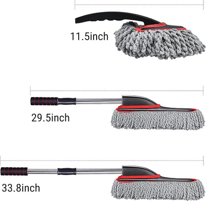 YeewayVeh Car Duster Kit, 2PCS Microfiber Exterior and Interior Scratch Free Car Duster Brush for Vehicles and Home Cleaning, Gray and Red