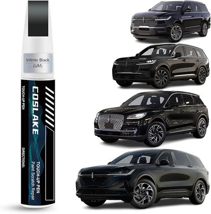 Car Touch Up Paint(Infinite Black(UM)) for LINCOLN, Car Paint Scratch Repair Kit, Quick & Easy Solution to Repair, 2 in 1 Scratch Remover Pen with 2PCS Disposable Micro Applicators