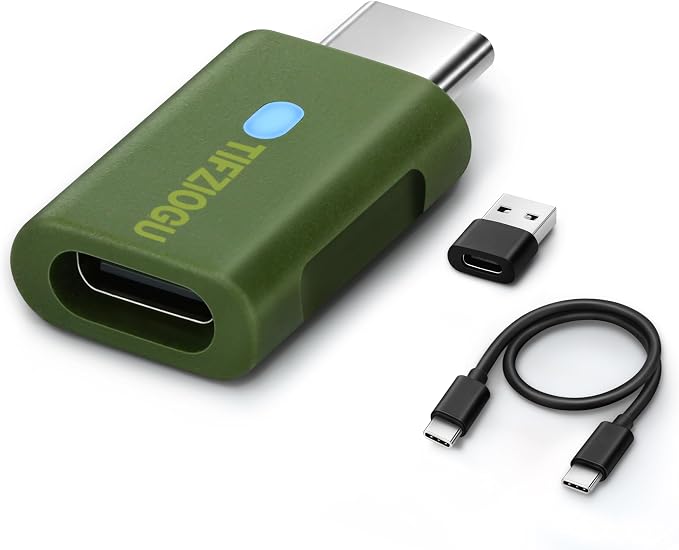 Motorcycle CarPlay Bluetooth Headset Bypass Adapter for Harley 12.3” Skyline OS, Newer Gold Wing Models, No Headset Required, USB-C Passthrough Charging, Military Green