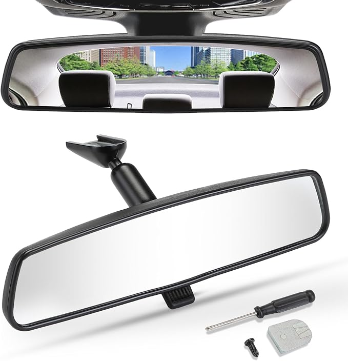 JOYTUTUS Rear View Mirror, Interior rearview mirror Kit, Anti-glare, Universal Fit Type OEM Product Compatible with Toyota, Ford, Jeep, Hyundai, Kia, Nissan, Subaru, Mazda, Chevrolet and More