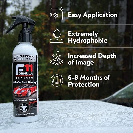 TopCoat F11 Car Polish & Sealer for Cars, Motorcycles, RVs and More – Water-Based Alternative to Ceramic Car Wax - 16 oz F11 Top Coat Spray Bottle