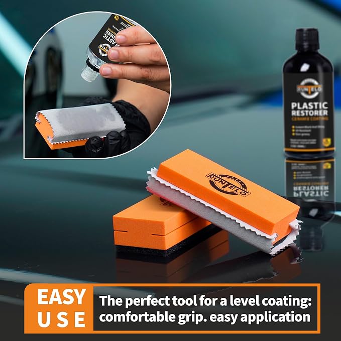6PCS Ceramic Applicator Sponge Blocks with Suede Coating & Ergonomic Grip – Premium Car Detailing Kit for Ceramic Coating, Nano Coat, Wax & Paint Protection – Reusable & Scratch-Free Design