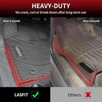 LASFIT Floor Mats for Toyota Tacoma 2016-2023 Double Cab (Only for Automatic) All Weather Custom Fit Floor Liner for Tacoma SR/SR5/TRD/Limited/Trail TPE Mats Front&Rear 2 Row Car Mats, Black