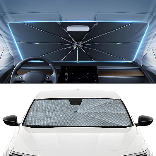 Autorder Windshield Sun Shade Umbrella for 2018-2022 Honda Accord Accessories,Upgraded Ice Crystal Material,Easy Setup Umbrella Sunshade for Car Windshield,100% Sun Blocking