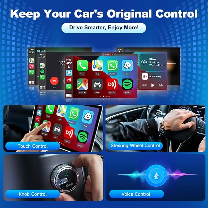 Carlinkit Wireless CarPlay & Android Auto Adapter - Mini Ultra 3 Convert OEM Wired to Wireless Dongle for iPhone & Android 11+, USB-A/Type-C Plug & Play, Fast Connection, Online Upgrade
