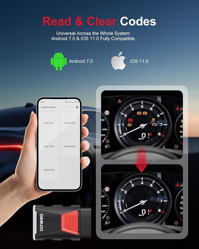 GOOLOO DEEPSCAN OBD2 Scanner Diagnostic Tool, Bluetooth Wireless All System Diagnostics for iOS & Android, Bi-Directional Control, 8+ Hot Reset, Code Reader, Live Data & Performance Test