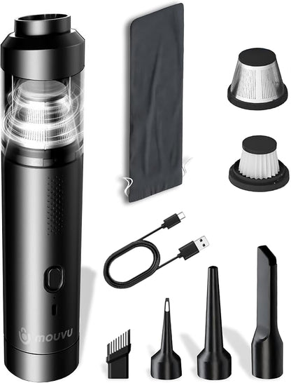 Portable Mini Cordless Car Vacuum with 16000pa, Blow & Suction 2 in 1, Type-C Charge, 2 Suction Modes, Handheld, Office Desk, Couchs, Hidden Areas