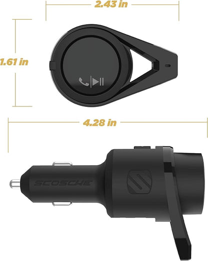 Scosche BTFM5 Bluetooth Hands-Free Car Kit with Digital FM Transmitter and Dual 12W USB Charging Ports For Vehicles