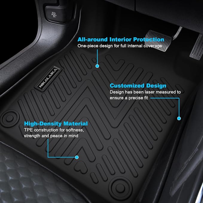 Floor Mats & Cargo Liner for 2020-2024 2025 2026 Toyota Corolla/Corolla Hybrid Sedan (Not for Hatchback) All Weather Protection TPE Rubber Full Set Automotive Accessories, Black
