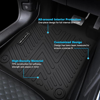 Floor Mats & Cargo Liner for 2020-2024 2025 2026 Toyota Corolla/Corolla Hybrid Sedan (Not for Hatchback) All Weather Protection TPE Rubber Full Set Automotive Accessories, Black