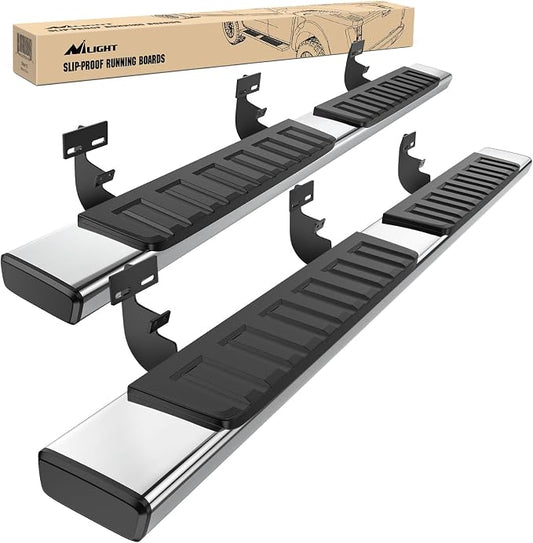 Nilight Running Boards for Dodge Ram 2009-2018 1500 Crew Cab 2019-2024 1500 Classic 2010-2024 2500 3500 6 Inch Slip-Proof Stainless Steel Side Step Nerf Bars