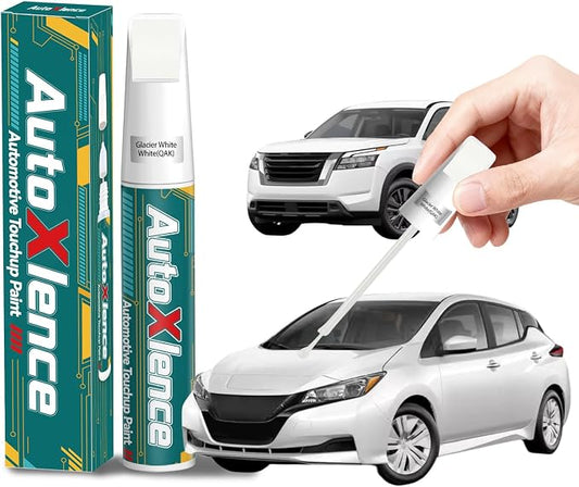 Glacier White/White(QAK) Touch Up Paint Compatible with Nissan Car Paint Pen Scratch Repair Automotive Scratch Remover Fix Exact Color Match