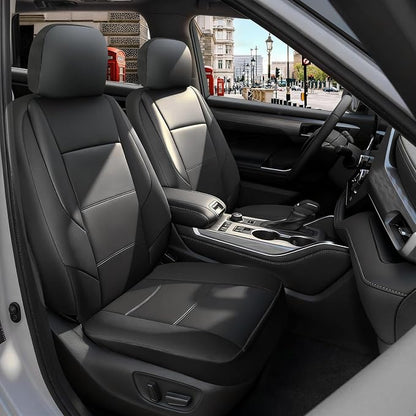 GIANT PANDA Front Seat Covers for Nissan Rogue Altima Sentra Versa Kicks Frontier Murano Pathfinder Maxima,Faux Leather Bucket Seat Cover Fit Nissan Seat Protectors (Black) 2-Pack