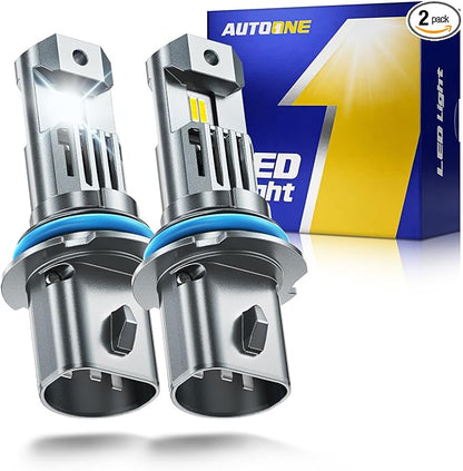 AUTOONE 9007 LED Bulbs, Ultra-Bright HB5 Lights, 3 Min Quick Install Wireless Direct Fit, No Flicker, 99% Compatibility, Pack of 2