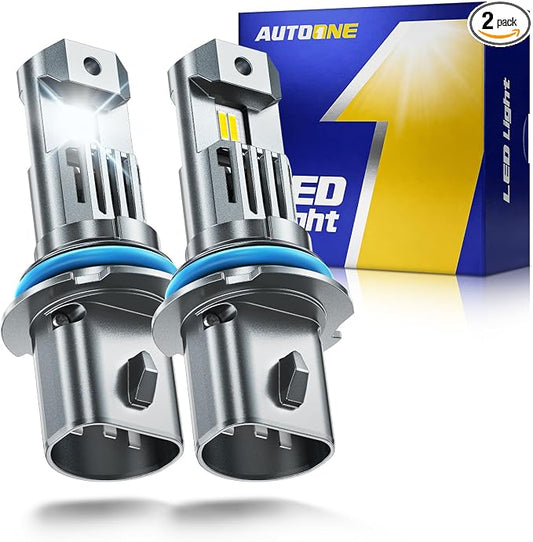 AUTOONE 9007 LED Bulbs, Ultra-Bright HB5 Lights, 3 Min Quick Install Wireless Direct Fit, No Flicker, 99% Compatibility, Pack of 2