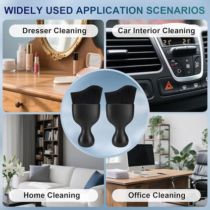 Amrules 2 PCS Car Interior Detailing Brush, Auto Car Dusting Brushes, Soft Bristles Duster Removal Cleaning Tool for Dashboard Interior, Exterior, Skylight, Leather, Dust Brush, Black