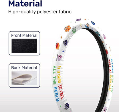 GENANY Mental Mood Steering Wheel Cover, Non Slip Polyester Car Wheel Protector for Car SUV Truck, Universal 15 Inch