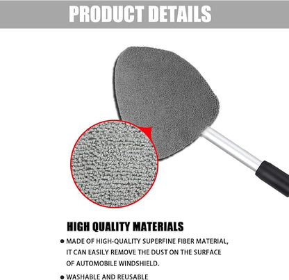 Car Window Cleaner, Car Cleanser Brush, Car Accessories Car Cleaning Supplies Tools, Car Cleaning Kit with Extendable Handle, Microfiber Cloth, Spray Bottle, Fits All Cars