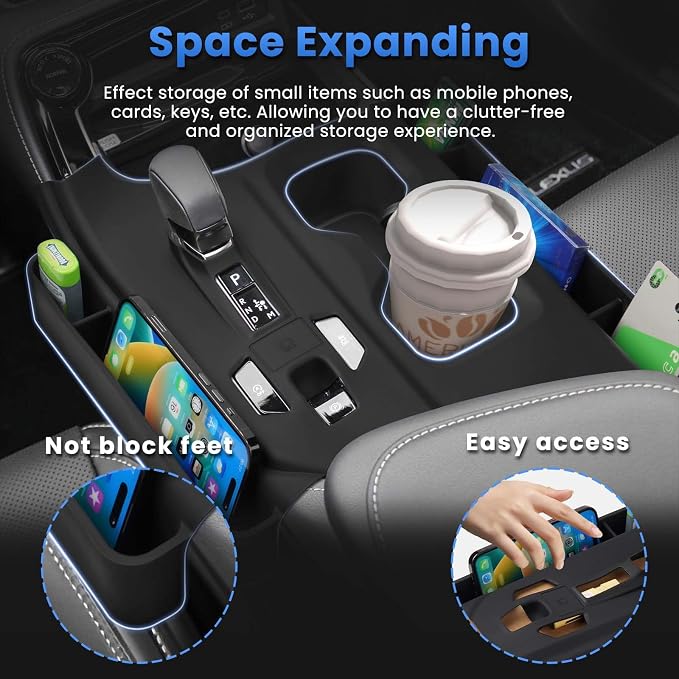 Autorder Silicone Center Console Organizer&Cup Holder for 2022-2025 2026 NX 250/350/350H/450H Accessories Seat Gap Storage Box with Cup Holder Insert Tray Anti-Scratch Gear Shift Panel Trim Cover