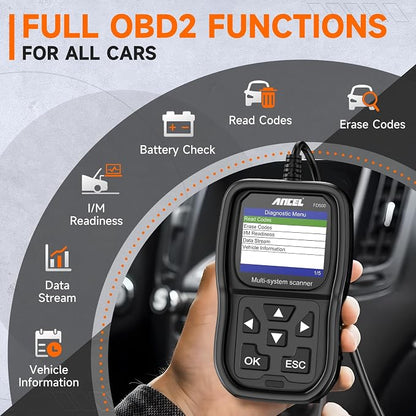 ANCEL FD500 OBD2 Scanner fits for Ford Lincoln Mercury - All Systems Code Reader with Engine, ABS, SRS, Transmission, 4WD Diagnostics - Scan Tool with EPB, Throttle, Oil Reset, Battery Registration