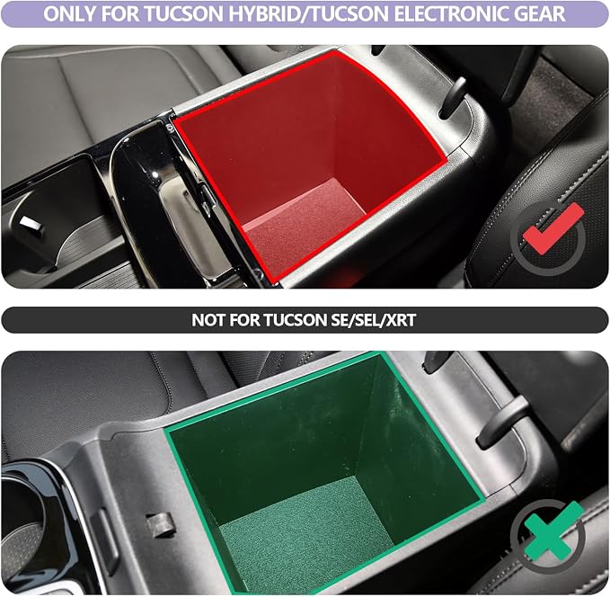 LUWU 2025 Tucson Accessories for 2025 2026 Hyundai Tucson Hybrid [Electronic Shift] Center Console Organizer Armrest Storage Box Armrest Console Organizer Insert Tray Black(NOT FOR 2025 SEL/SE/XRT)