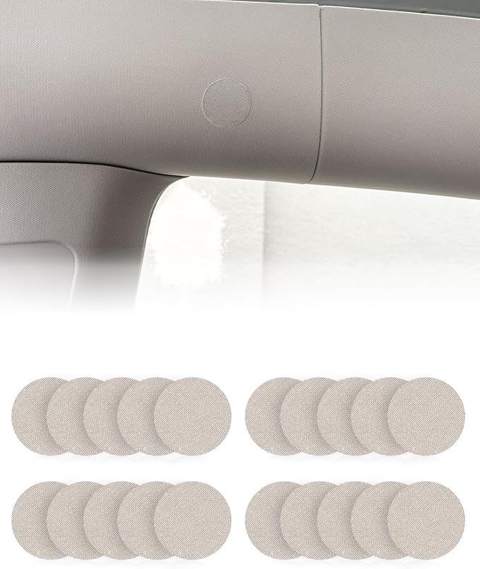 Beige Car Roof Repair Patches - Self-Adhesive Patches for Repairing Holes in Car Roofs. Easy to Apply, No Residue, and Won't Peel Off (Diameter 1.18", 20 Pcs)