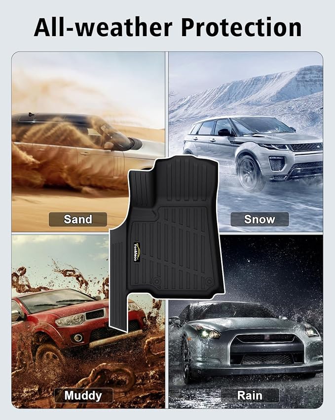 Floor Mats Custom for Jeep Grand Cherokee L 2021-2025 2026 Captain Chair(Only for 6-Seater w/o 2nd Row Armrest) TPE All Weather Cargo Liner with Backrest Mat & Door Sill Guards Accessories, Black