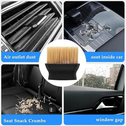 2-Piece Multipurpose Interior Cleaning Brush Set – Car AC Vent, Dashboard, Dust & Dirt Remover – Dual Brush Kit for Car Interior, Laptop, Keyboard, and Electronics Cleaning