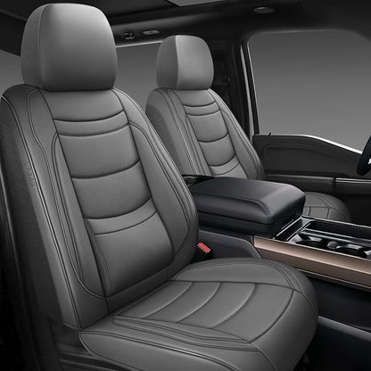 NS YOLO Leather Car Seat Covers Full Set,Universal Fit for Most Cars,SUVs and Sedans,Waterproof Luxury Leatherette Cushions, 5 Seats Protectors (Grey, Full Set-5 Seats(Front and Rear))