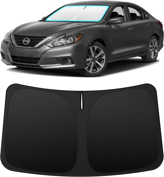 INSAUTO Custom Fit Windshield Sun Shade Accessories for Nissan Altima 2013-2018, Foldable Front Window Sunshade, UV & Heat Reflector, Keeps Interior Cool, Includes Storage Bag