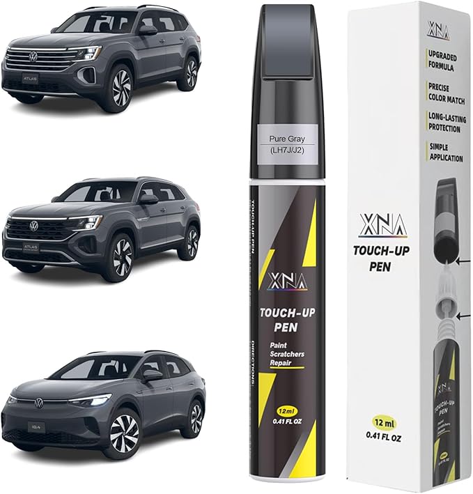XNA Pure Gray(LH7J/J2) for Volkswagen Touch Up Paint, Car Scratch Remover for Nicks and Chips Repair, 2-In-1 Quick & Easy Fix Car Scratch Repair Kit with Exact Color-Matched
