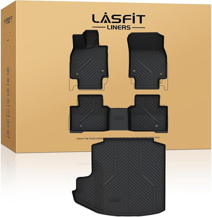 LASFIT Floor Mats & Trunk Mat for Toyota Crown 2023-2026 (Not Fit Crown Signia) All Weather TPE Mats Custom Fit 1st & 2nd Row Full Set Car Mats and Cargo Liner, Black