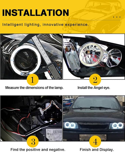 Qasim 1-Pair Super White 100MM 72SMD COB LED Halo Ring Angel Eyes with lampshade Cover Led DRL Fog Light 12V 24V