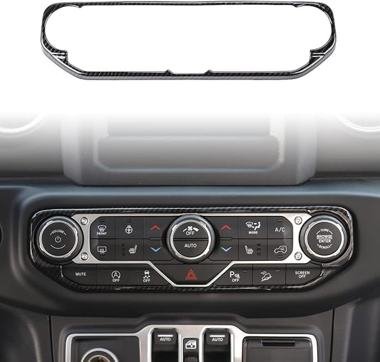 RT-TCZ Air Conditioning Dashboard Center Console Control Trim Panel Cover Interior Accessories Decoration Trim Kit for 2018-2022 Jeep Wrangler JL JLU & Jeep Gladiator JT (Carbon Fiber Grain)