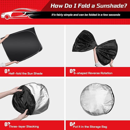 ARISMOTOR Windshield Sun Shade for Mazda CX5 2017-2025 2026, Custom Fit Foldable Front Window Sunshade Sun Visor Protector, Block UV Rays Keep Your Car Cooler
